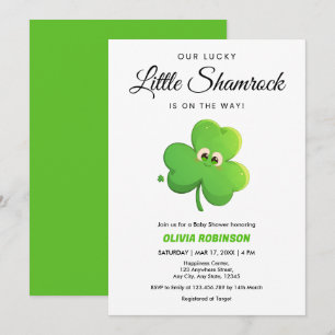 Invitation Notre Baby shower Lucky Little Shamrock
