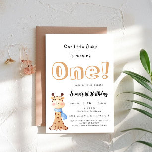 Invitation Notre bébé devient une girafe mignonne 1er anniver