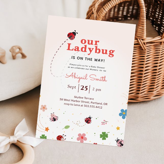 Invitation Notre Coccinelle Est En Route Baby Shower (Créateur téléchargé)