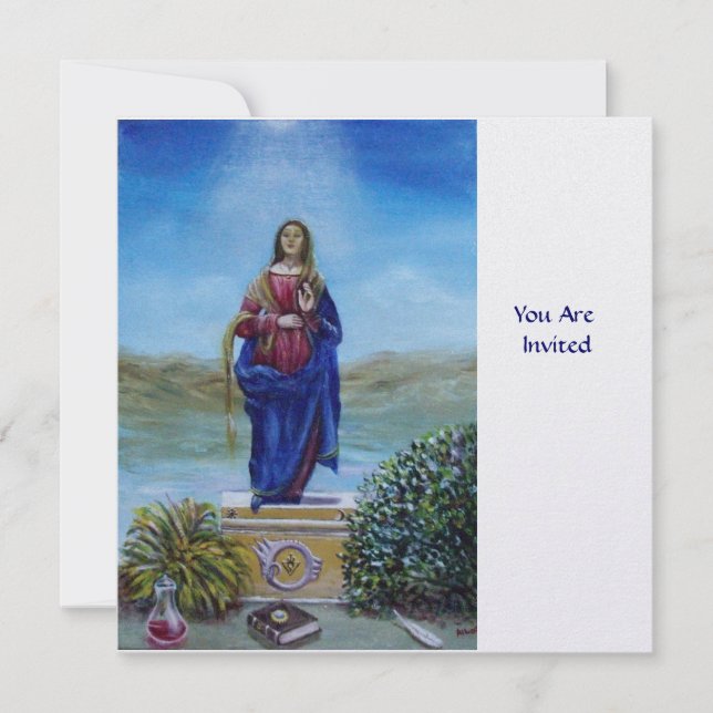 Invitation NOTRE DAME DE LA LUMIÈRE Vierge de l'Immaculée Con (Devant)