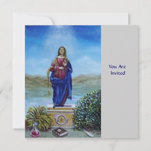 Invitation NOTRE DAME DE LA LUMIÈRE Vierge de l'Immaculée Con (Devant)
