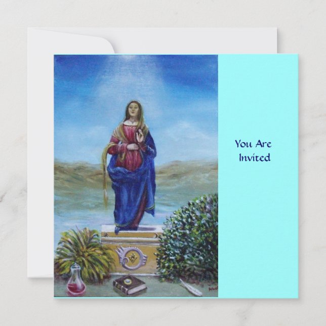 Invitation NOTRE DAME DE LA LUMIÈRE Vierge de l'Immaculée Con (Devant)