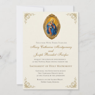 Invitation Notre-Dame de Pompei Mariage Catholique de Messe d