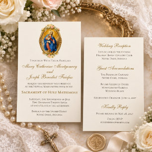 Invitation Notre-Dame de Pompei Mariage Catholique Messe Nupt