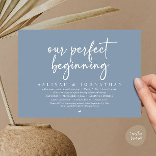 Invitation Notre début parfait, fête de mariage en amoureux