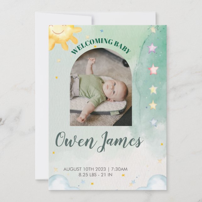 Invitation Notre doux bébé est arrivé (Devant)