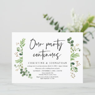 Invitation Notre fête continue, célébration d'élopement de ma