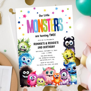 Invitation Notre fête d'anniversaire conjointe des petits mon