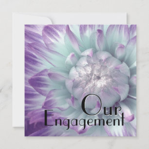 Invitation Notre Fiançailles - Dahlia violette et bleue