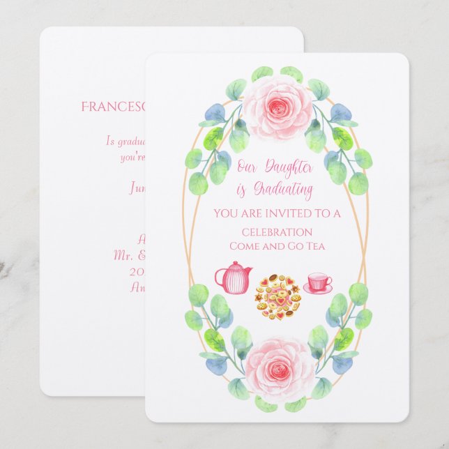 Invitation Notre Fille Diplôme L'Invitation Linen (Devant / Derrière)