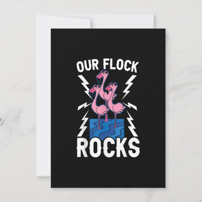 Invitation Notre Flock Rocks Flamant rose Whisperer Pink Feat (Devant)