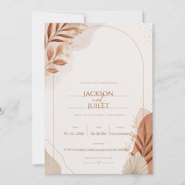 Invitation Notre Jour de Mariage (Devant)