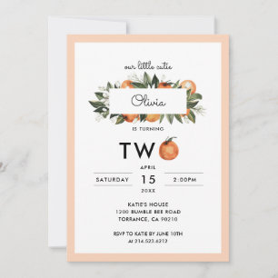 Invitation Notre Little Cutie Deuxième fête d'anniversaire