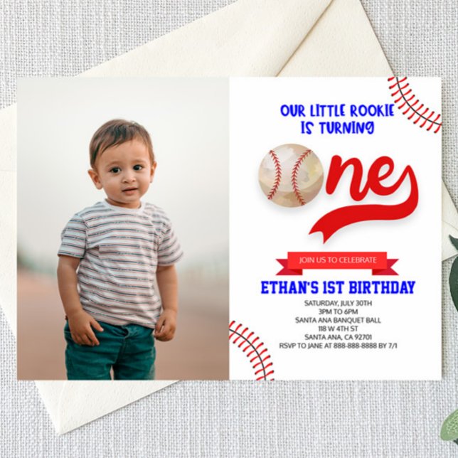 Invitation Notre Little Rookie Baseball ONE 1ère fête d'anniv (Créateur téléchargé)