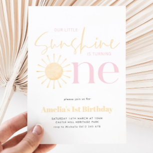 Invitation Notre Little Sunshine Girl's 1st Birthday Party