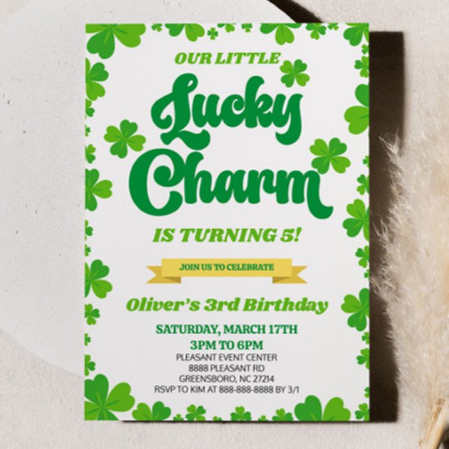 Invitation Notre Lucky Charm St. Patrick's Day Birthday Party (Créateur téléchargé)