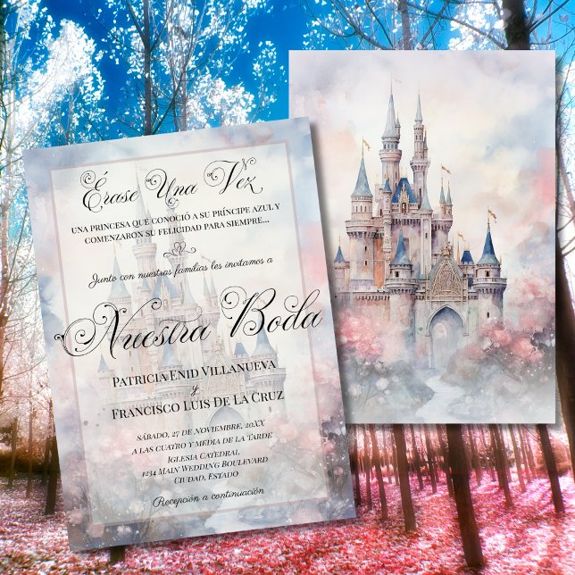 Invitation Notre Mariage Conte de Fées Château Mariage Espagn (Créateur téléchargé)