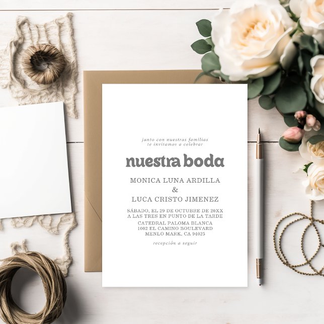 Invitation Notre Mariage Formel Simple Wedding (Créateur téléchargé)
