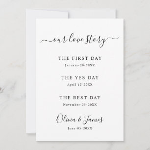 Invitation Notre modèle de panneau de mariage d'histoire d'am