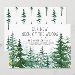 Invitation Notre nouveau cou des arbres d'épicéa des bois qui