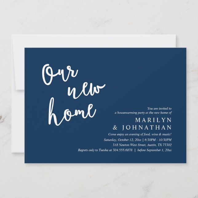 Invitation Notre nouvelle maison, Fête de la Ménage Rustique (Devant)
