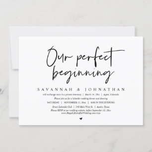 Invitation Notre Parfait Début, Mariage Elopement Party