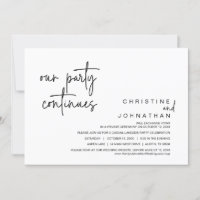 Notre Parti Continue, Dîner Mariage Elopement Invi