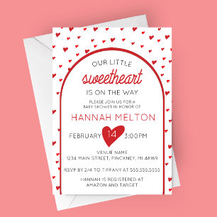 Invitation Notre petit amour Baby shower de la Saint Valentin