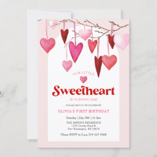 Invitation Notre petit amour Valentine 1er anniversaire fête