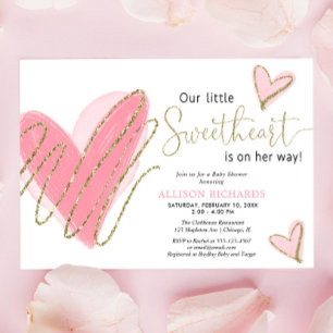 Invitation Notre petit amour Valentines petit baby shower fil