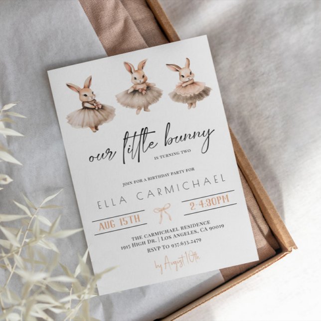 Invitation Notre petit anniversaire de lapin (Créateur téléchargé)