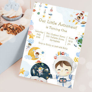 Invitation Notre Petit Astronaut Thème Anniversaire