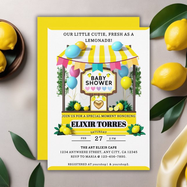 Invitation Notre Petit Baby shower À Citronade Cutie (Créateur téléchargé)