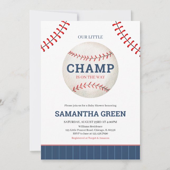 Invitation Notre petit Baby shower de Champ (Devant)