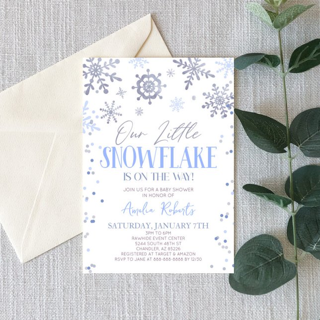 Invitation Notre petit Baby shower de Wonderland Winter Snowf (Créateur téléchargé)