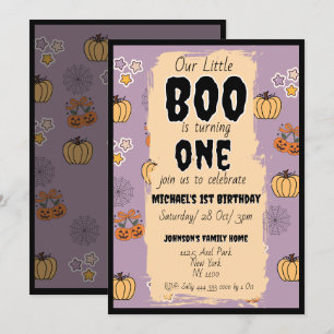 Invitation Notre Petit Boo 1er Anniversaire Halloween Invitat