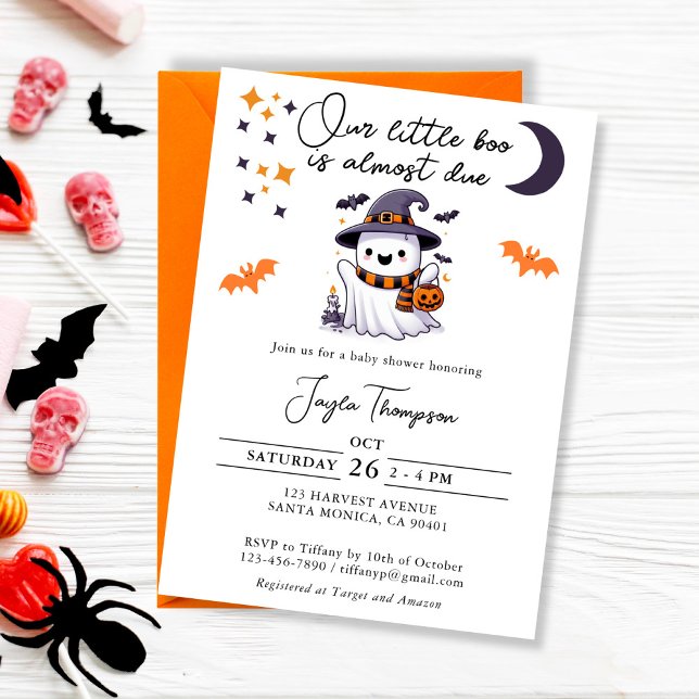 Invitation Notre Petit Boo A Presque Dû Être Baby shower (A little boo is almost due invitation)