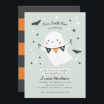 Invitation Notre Petit Boo Cute Kid Halloween Deuxième Annive<br><div class="desc">Célébrez le premier anniversaire de votre petit avec cette adorable invitation de fête d'anniversaire sur le thème de l'Halloween. Il est décoré d'un thème menthe,  noir,  blanc et orange avec l'illustration d'un mignon fantôme souriant tenant une banderole avec le mot "One"</div>