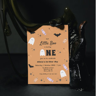 Invitation Notre Petit Boo Halloween 1er Anniversaire Invitat