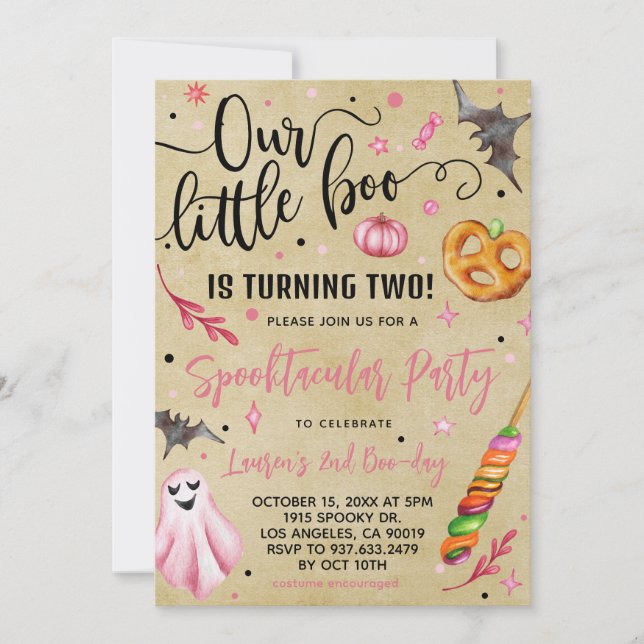 Invitation Notre petit Boo Halloween 2e anniversaire (Devant)