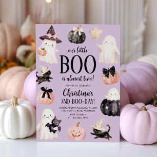 Invitation Notre petit Boo Halloween 2e fête d'anniversaire