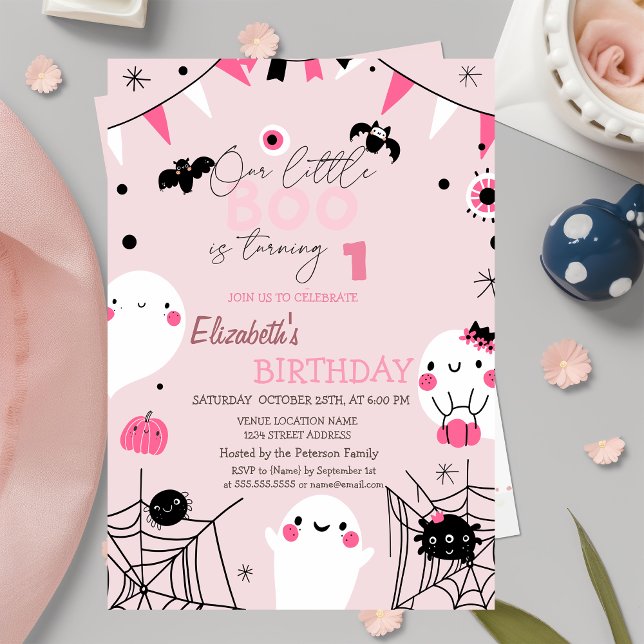 Invitation Notre petit Boo Halloween anniversaire  (Créateur téléchargé)