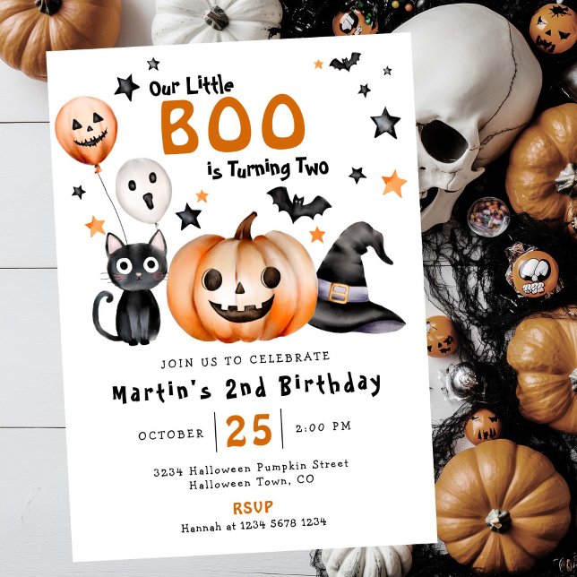 Invitation Notre petit BOO mignon Halloween Thème 2ème annive (Créateur téléchargé)