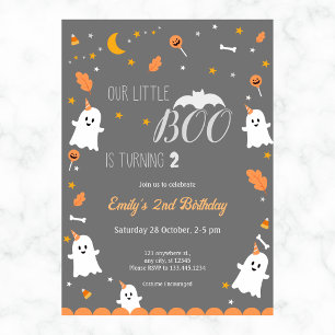 Invitation Notre Petit Boo tourne H, alloween Anniversaire