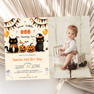 Invitation Notre Petit Boo Turner Chat Noir Halloween Photo