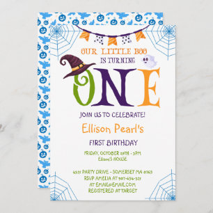 Invitation Notre Petit Boo Turner Un, Halloween 1er Anniversa