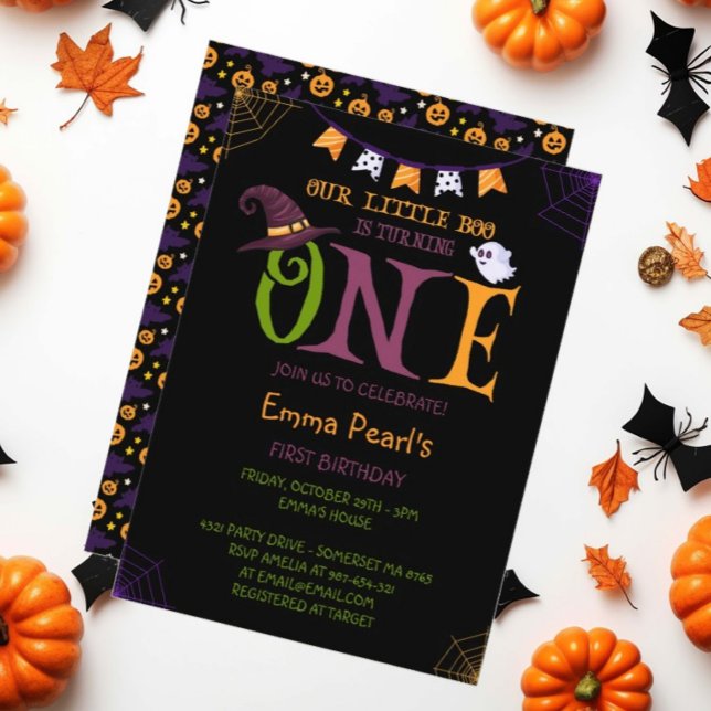 Invitation Notre Petit Boo Turner Un, Halloween 1er Anniversa (Créateur téléchargé)