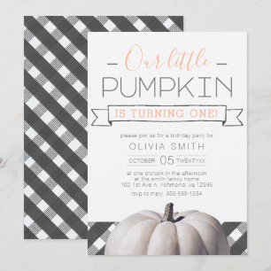 Invitation Notre Petit Buffalo Citrouille Plaid Automne 1er A