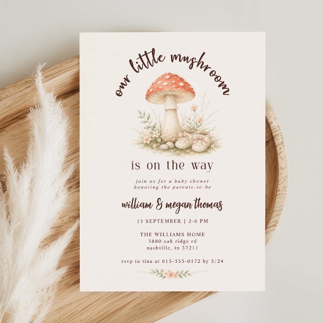 Invitation Notre Petit Champignon Baby Shower (Créateur téléchargé)