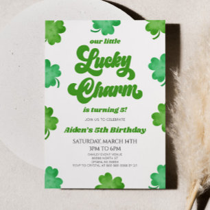 Invitation Notre Petit Charme Vert Clover Anniversaire Fête